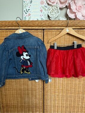 2 piece set: Denim Minnie Jacket and tulle skirt